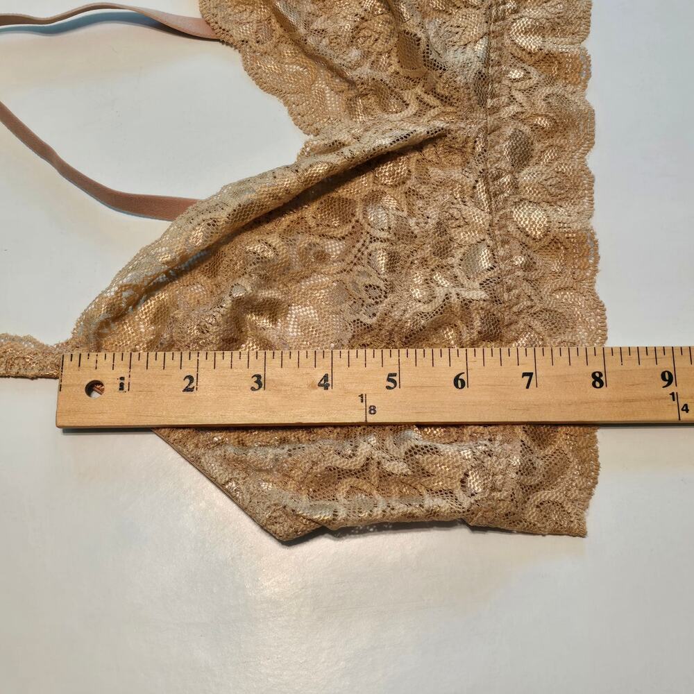 Quince Lace Bralette Womens Medium Pink Brown 2 Pack Scalloped Semi Sheer NWOT - Picture 9 of 9